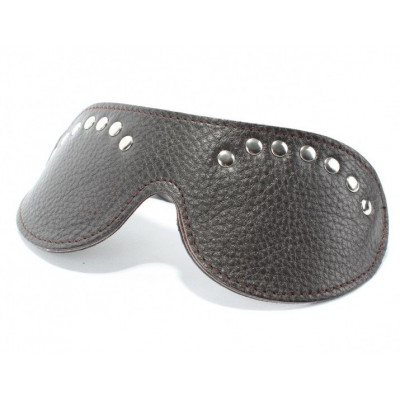 Коричневая кожаная маска с декором Коричневая кожаная маска с декором