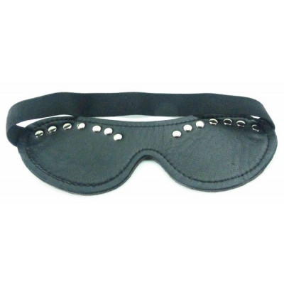 Черная кожаная маска с декором Черная кожаная маска с декором