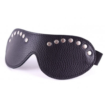 Черная кожаная маска с декором Черная кожаная маска с декором