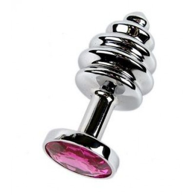 Фигурная анальная пробка с красным стразом - 7,6 см. Фигурная анальная пробка с красным стразом - 7,6 см.