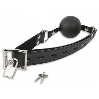 Кляп-шар на ремешках с замочком Кляп-шар на ремешках с замочком