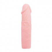 Удлиняющая насадка на пенис телесного цвета - 18 см.