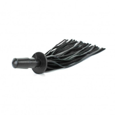 Черная кожаная плеть со штырьком для насадок Черная кожаная плеть со штырьком для насадок