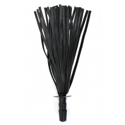 Черная кожаная плеть со штырьком для насадок Черная кожаная плеть со штырьком для насадок