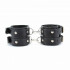 Черные широкие кожаные оковы с двумя пряжками Черные широкие кожаные оковы с двумя пряжками