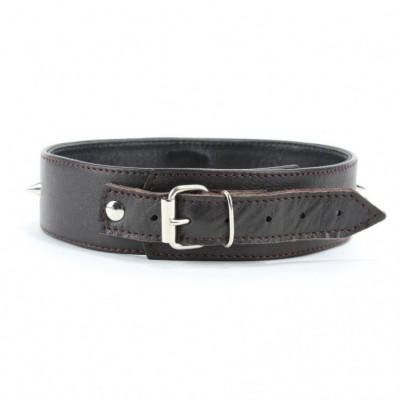 Коричневый кожаный ошейник увеличенного размера Коричневый кожаный ошейник увеличенного размера