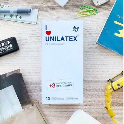 Ультратонкие презервативы Unilatex Ultra Thin - 12 шт. + 3 шт. в подарок Ультратонкие презервативы Unilatex Ultra Thin - 12 шт. + 3 шт. в подарок