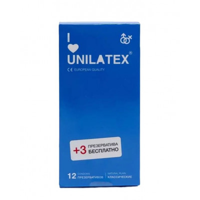 Классические презервативы Unilatex Natural Plain - 12 шт. + 3 шт. в подарок Классические презервативы Unilatex Natural Plain - 12 шт. + 3 шт. в подарок