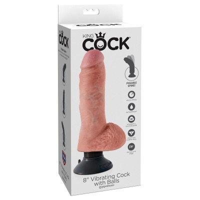 Вибромассажер со съёмной присоской 8 Vibrating Cock with Balls - 20,3 см. Вибромассажер со съёмной присоской 8 Vibrating Cock with Balls - 20,3 см.