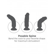 Телесный вибратор с мошонкой и съемной присоской 7 Vibrating Cock with Balls - 17,8 см.