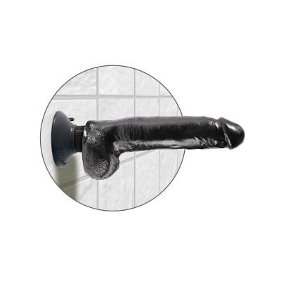 Чёрный виброфаллос со съемной присоской 9 Vibrating Cock with Balls - 22,9 см. Чёрный виброфаллос со съемной присоской 9 Vibrating Cock with Balls - 22,9 см.