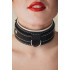 Черный ошейник с бежевым подкладом Черный ошейник с бежевым подкладом