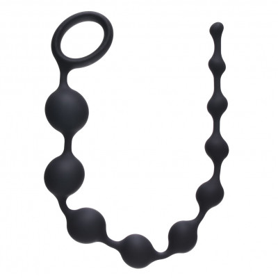 Чёрная анальная цепочка Long Pleasure Chain - 35 см. Чёрная анальная цепочка Long Pleasure Chain - 35 см.