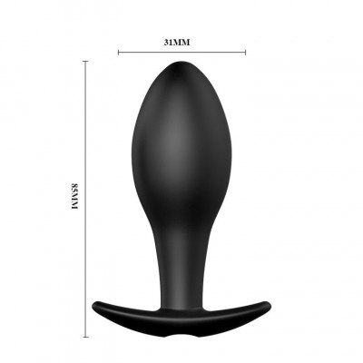 Чёрная анальная пробка с пультом управления - 8,5 см. Чёрная анальная пробка с пультом управления - 8,5 см.