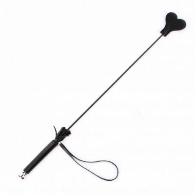 Чёрный стек с шлепком в виде сердца - 61 см. Чёрный стек с шлепком в виде сердца - 61 см.