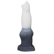 Бело-чёрный фаллоимитатор Волк - 25 см.