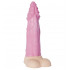 Розовый фаллоимитатор Лев с шипами на головке - 22 см. Розовый фаллоимитатор Лев с шипами на головке - 22 см.