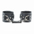 Чёрные кожаные наручники с крупной строчкой Чёрные кожаные наручники с крупной строчкой