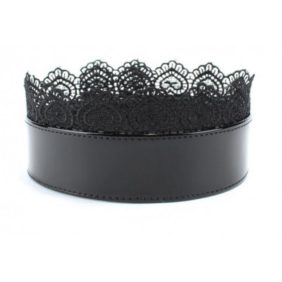 Изящный чёрный ошейник с кружевом Изящный чёрный ошейник с кружевом