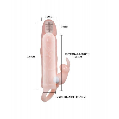 Удлиняющая телесная насадка с 2 виброэлементами Удлиняющая телесная насадка с 2 виброэлементами