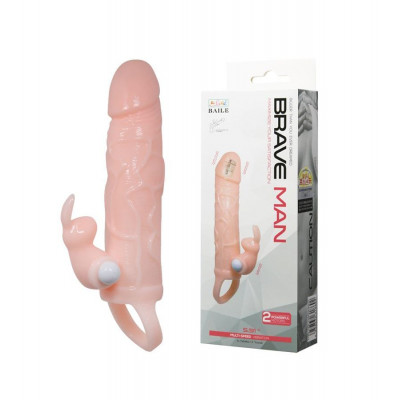 Удлиняющая телесная насадка с 2 виброэлементами Удлиняющая телесная насадка с 2 виброэлементами