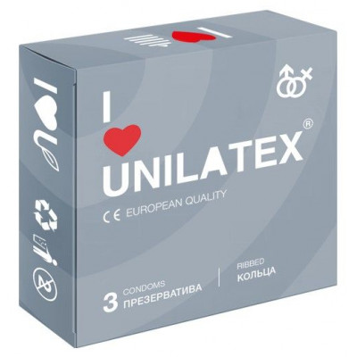 Презервативы с рёбрами Unilatex Ribbed - 3 шт. Презервативы с рёбрами Unilatex Ribbed - 3 шт.