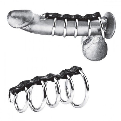 Хомут на пенис с 5 кольцами 5 Ring Gates Of Hell With Lead Хомут на пенис с 5 кольцами 5 Ring Gates Of Hell With Lead