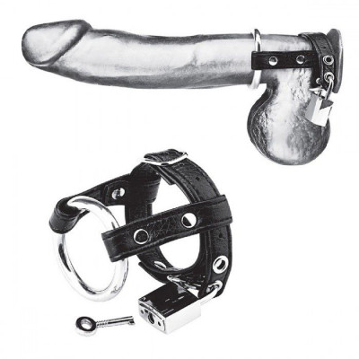 Утяжка на пенис на замочке Duo Cock And Ball Lock Утяжка на пенис на замочке Duo Cock And Ball Lock