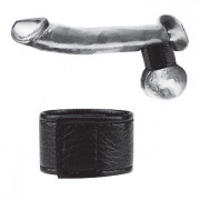 Чёрная утяжка на мошонку 1 Velcro Ball Stretcher