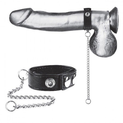 Утяжка на пенис с поводком Snap Cock Ring With 12 Leash Утяжка на пенис с поводком Snap Cock Ring With 12 Leash