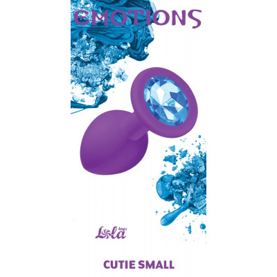 Малая фиолетовая анальная пробка Emotions Cutie Small с голубым кристаллом - 7,5 см. Малая фиолетовая анальная пробка Emotions Cutie Small с голубым кристаллом - 7,5 см.