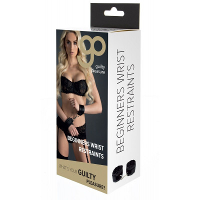 Чёрные полиуретановые наручники с карабином Beginners Wrist Restraints Чёрные полиуретановые наручники с карабином Beginners Wrist Restraints