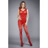 Красный комбинезон со сложным рисунком и интимным доступом Красный комбинезон со сложным рисунком и интимным доступом