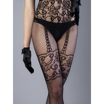 Комбинезон с цветочным узором с имитацией корсажа и чулок Комбинезон с цветочным узором с имитацией корсажа и чулок