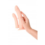 Двойной фаллоимитатор с присоской и съемной вибропулей - 19,5 см.