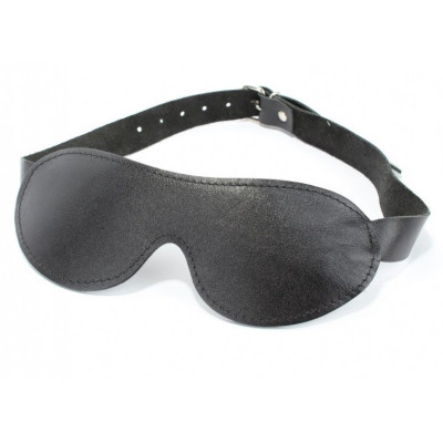 Черная кожаная маска на глаза на ремнях Черная кожаная маска на глаза на ремнях