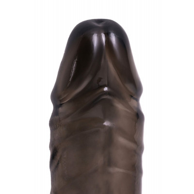 Дымчатая фаллическая насадка с подхватом и закрытой головкой - 16,2 см. Дымчатая фаллическая насадка с подхватом и закрытой головкой - 16,2 см.