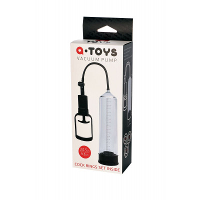 Вакуумная помпа A-toys с уплотнителем и эрекционными кольцами Вакуумная помпа A-toys с уплотнителем и эрекционными кольцами