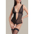 Эротическое боди Exility с глубоким декольте и пажами для чулок Эротическое боди Exility с глубоким декольте и пажами для чулок