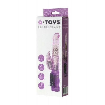 Фиолетовый вибратор High-Tech fantasy с клиторальным лепестком - 21 см. Фиолетовый вибратор High-Tech fantasy с клиторальным лепестком - 21 см.