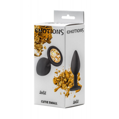 Чёрная анальная пробка Emotions Cutie Small с жёлтым кристаллом - 7,5 см. Чёрная анальная пробка Emotions Cutie Small с жёлтым кристаллом - 7,5 см.
