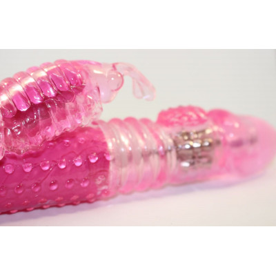 Розовый виброкомпьютер с ротацией и функцией Up Down - 23,5 см. Розовый виброкомпьютер с ротацией и функцией Up Down - 23,5 см.