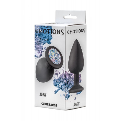 Чёрная анальная пробка Emotions Cutie Large с прозрачным кристаллом - 10 см. Чёрная анальная пробка Emotions Cutie Large с прозрачным кристаллом - 10 см.