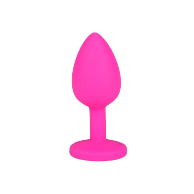 Розовая силиконовая анальная втулка с красным кристаллом - 7,3 см. Розовая силиконовая анальная втулка с красным кристаллом - 7,3 см.