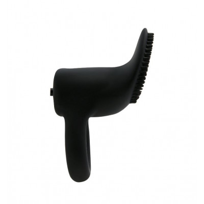 Чёрное эрекционное виброкольцо со стимулятором клитора Cobra Чёрное эрекционное виброкольцо со стимулятором клитора Cobra