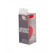 Красная анальная втулка с красным кристаллом - 7,3 см.