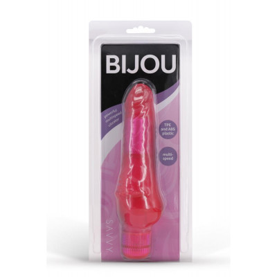 Розовый вибратор с шипами SAVVY - 17,5 см. Розовый вибратор с шипами SAVVY - 17,5 см.