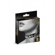 Чокер с надписью COLLIER STRASS SLAVE CUIR BOVIN