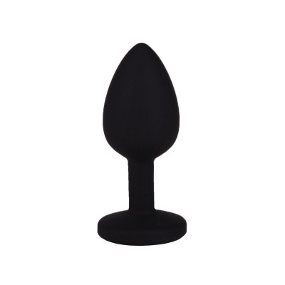 Чёрная анальная втулка с красным кристаллом - 7,3 см. Чёрная анальная втулка с красным кристаллом - 7,3 см.