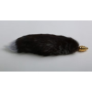 Золотистая анальная пробка с хвостом Королевская лиса